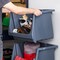 IRIS USA Medium Stackable Storage Bins Open Front, Heavy Duty Garage Organization, Gray 3Pack